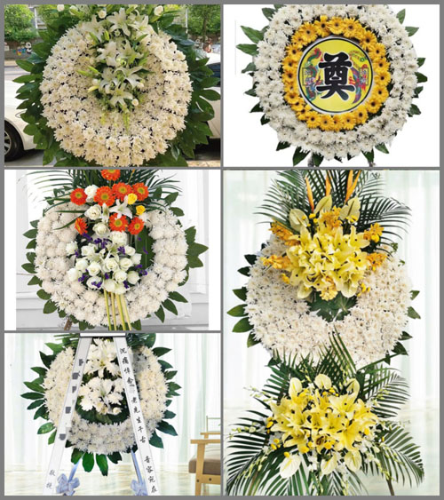 四川成都彭州市丹景山镇武备村花圈速递